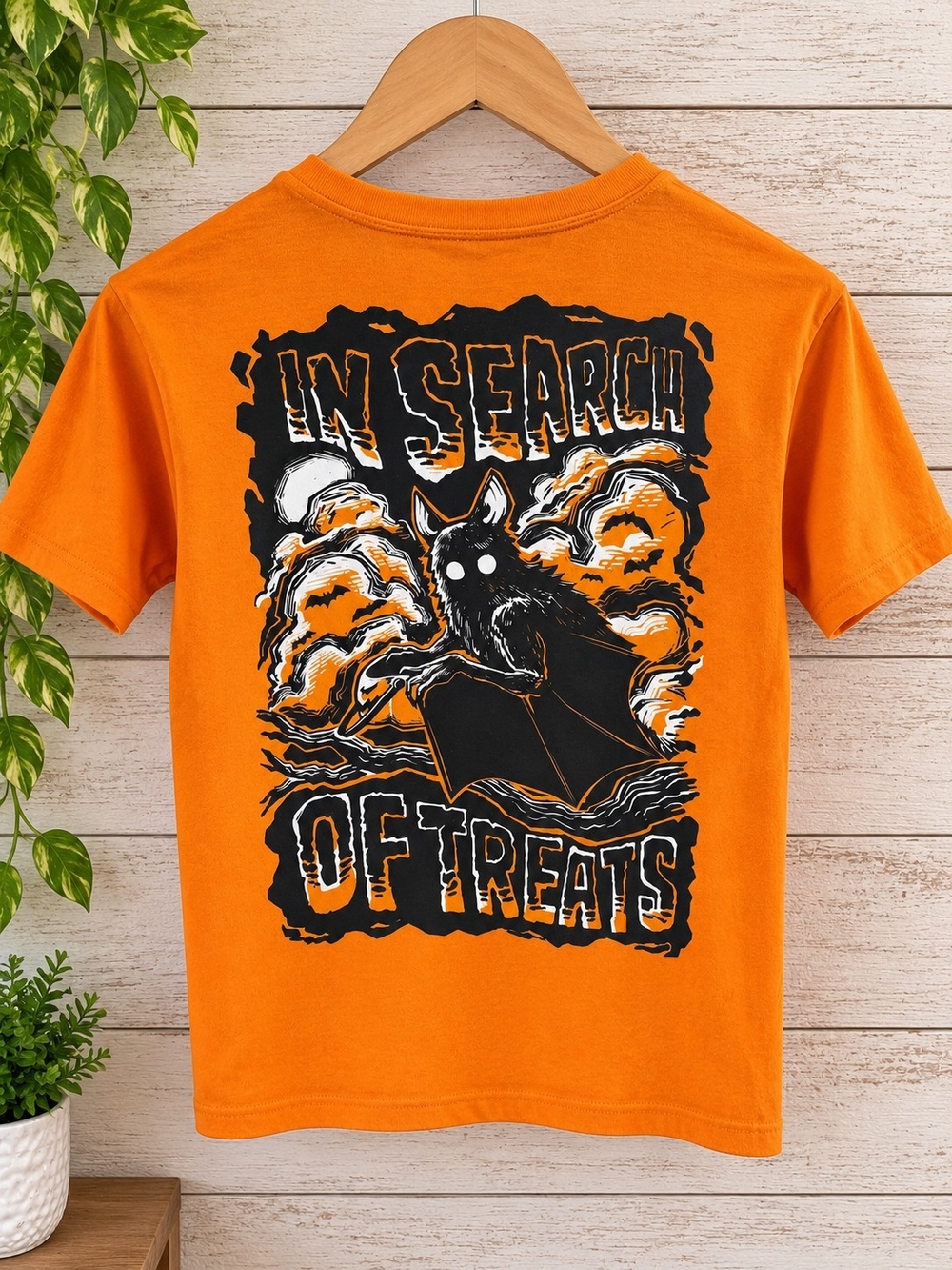 Cat & Jack Orange Halloween Bat Graphic Tee